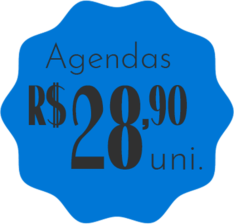 Agendas: R$ 28,90 a unidade